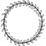 Stickdatei - Doodle Kreis Blätter blanko